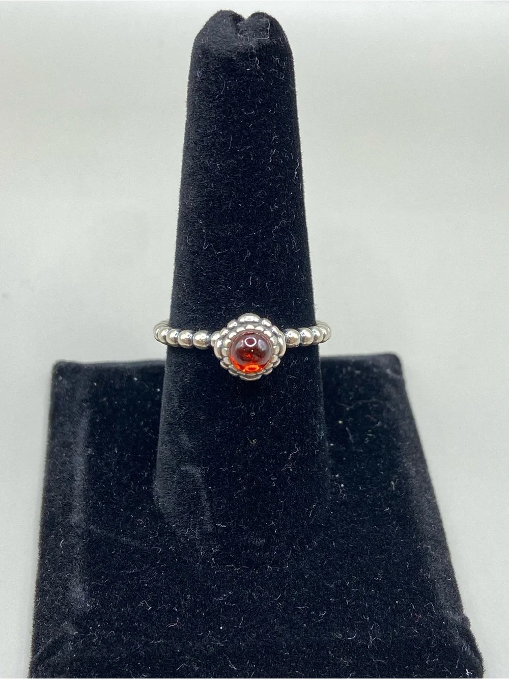 Pandora Garnet Birthday Bloom Birthstone Ring